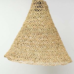 LÁMPARA CUERDA DE PALMA CALADA